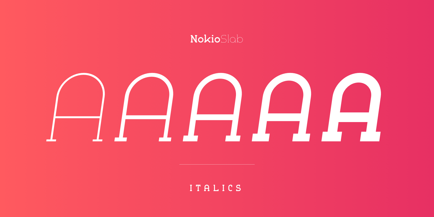 Пример шрифта Nokio Slab Alt Regular Italic